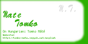 mate tomko business card